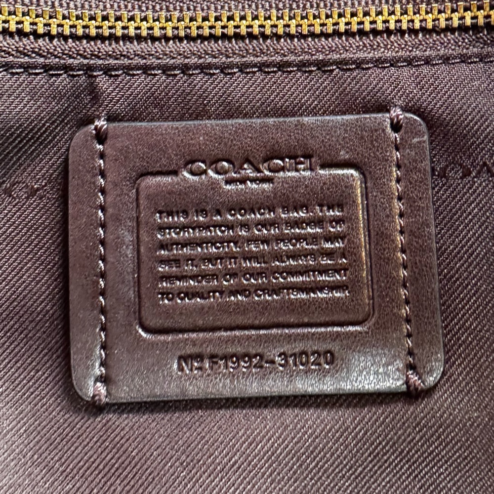 Coach Border Rivets Dreamer 36 Satchel in Oxblood Leather and Suede Bag - Picture 8 of 8
